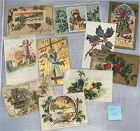 10 Christmas NYE Antique/VTG Postcards Ephemera