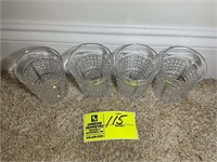CUT GLASS GROUP OF 4 GLASSES