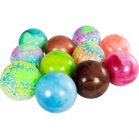 Inflatable Vinyl Bouncy Balls w/ Hand Pump, 13 pcs