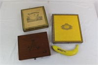 Trio of Wood Cigar Boxes