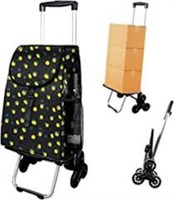 Honshine Shopping Cart With 6 Rubber Wheels, Stair