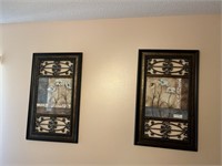 Pair Of Decorative Framed Floral Wall Arts With Wr