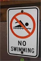 NO SWIMMING METAL SIGN