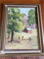 Rustic Cabin Painting by E. Walker