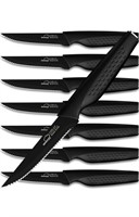 8 elegant black steak knives