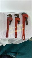 (3) Pipe Wrenches 14” 14” 18”