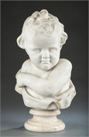 Italian marble bust of child, 19th c.