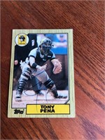 Autographed bTony Peña Pirates Baseball Card