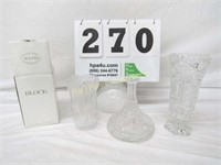 Lot of Crystal / Clear Glass - Vasew, Decanter