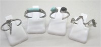 Lot of 4 Sterling Silver South West Rings