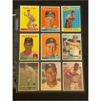 (9) 1957-58 Topps Baseball Star Cards