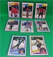 8x 1983-85 O-Pee-Chee Hockey Cards With Rookies