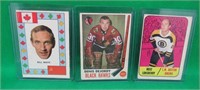 3x 1960-70's O-Pee-Chee Hockey Cards Team 1972