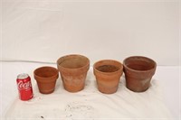 3 Terra Cotta Flower Pots, Used #4