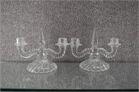 Pair of Fostoria Crystal Glass Candle Holders