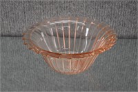 Jeannette Pink Depression Glass Sierra Swirl Bowl