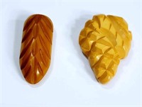 2 VTG Celluloid Brooches
