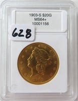 1903-S $20 Liberty Gold Double Eagle MS-64+ Graded