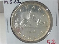 1946 (ms62) Canadian Silver Dollar