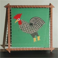 CROSS STITCH ROOSTER WALL HANGER 
16" x 16"