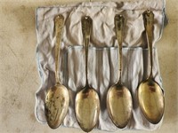 Sterling serving spoons- Wallace, Lotus pattern