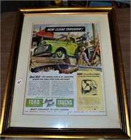 Framed ford advertising