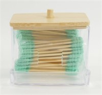 Cotton Swab Holder with 200 Teal Premium Swabs