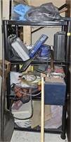 Shelving unit with contents - Tools, paint