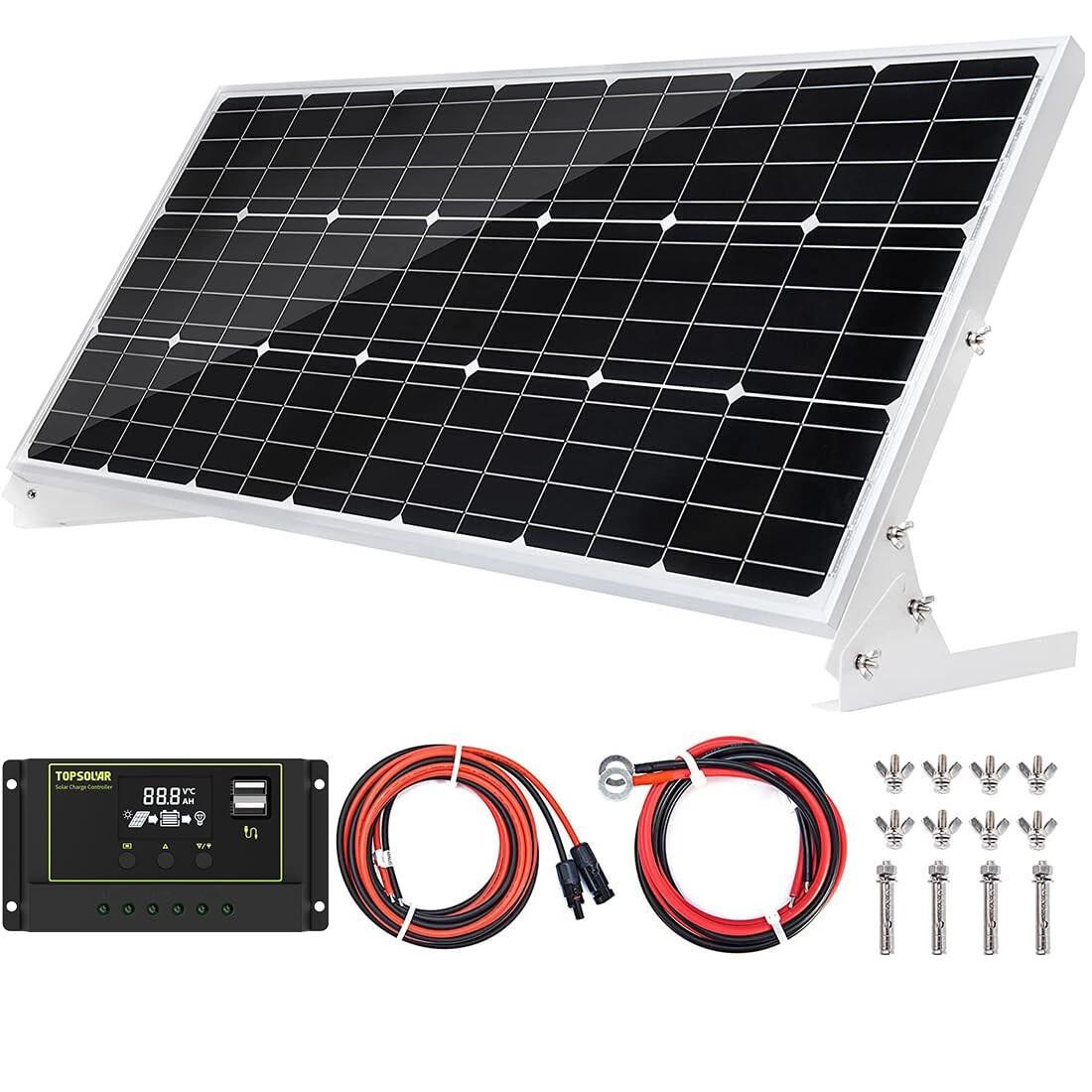 Topsolar 100W 12V Solar Panel Kit Battery Charger