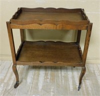 Tray Top Oak Tea Trolley.