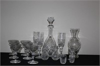 Lot of Etched Crystal, Stemware & Small Unique Pcs