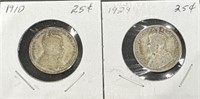 1910/1929 Silver Quarters