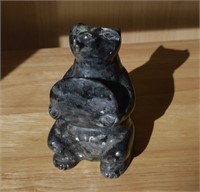 Polished Soapstone Bear Carving (Unsigned)