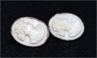 12kt GF Antique Shell Cameo Earrings