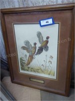 1984 Ducks Unlimited print "Roosters" - Dave Cha