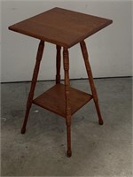 Vintage Wooden Spool Leg Lamp Table