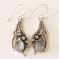 $160 Silver Moonstone Earrings