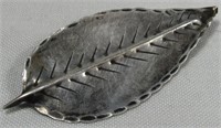 STERLING HAND MADE LEAF BROOCH*JEWELRY