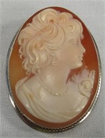 STERLING CAMEO BROOCH/PENDANT*JEWELRY