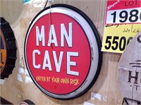 Man Cave Round Metal Sign