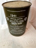 Army Surplus Metal Drinking Water Drum.