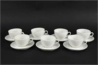 PILLIVUYT CUPS AND SAUCERS