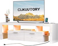 Clikuutory Modern LED White 67 TV Stand