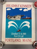 1989 USS John F. Kennedy Portland Maine Poster