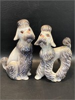 Vintage Pair Gray Poodle Figurines