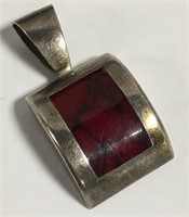 Sterling Silver & Red Jasper Pendant