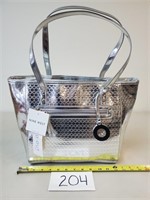 New Nine West $85 Teched Out Silver Handbag