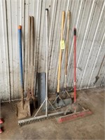 2-scrapers, rake, broom, shovel, etc