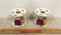 ROYAL ALBERT OLD COUNTRY ROSE CANDLE HOLDERS