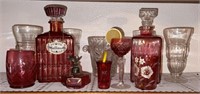 Cranberry Glass Decanters, Crystal, etc.